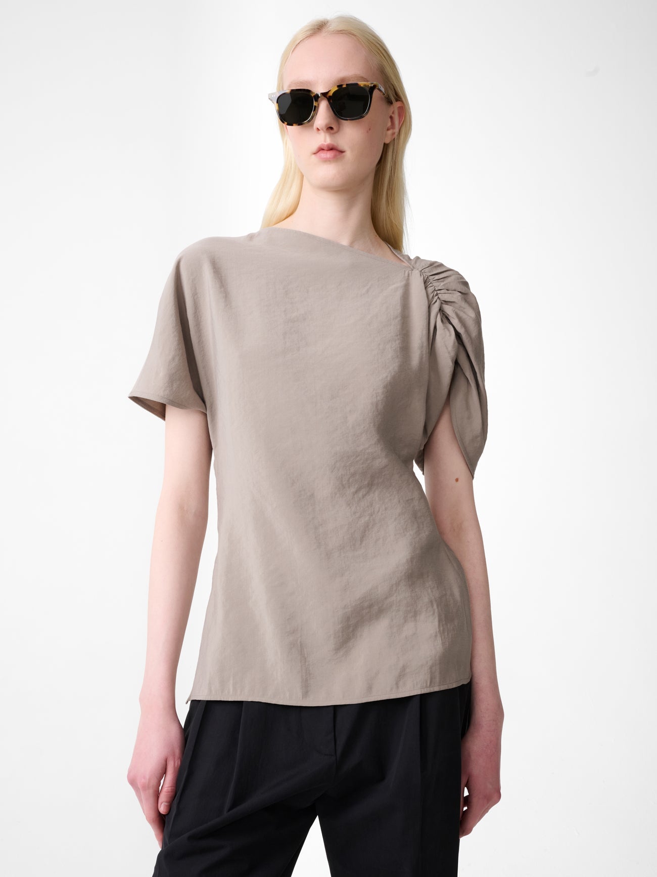 Fine Gauge Polo Knit Stone view 2