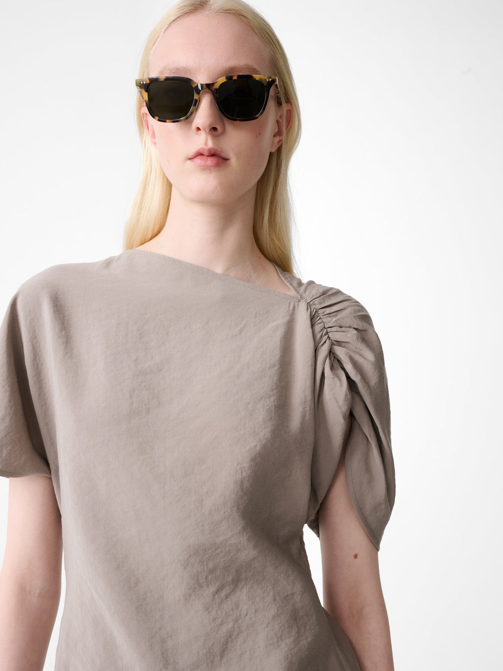 Fine Gauge Polo Knit Stone view 6