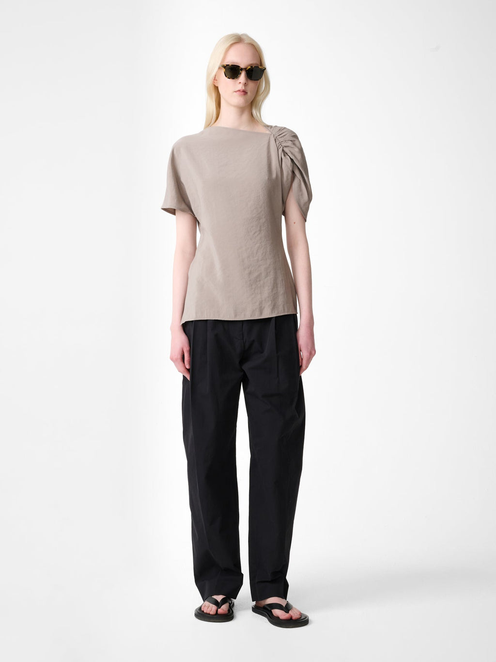 Fine Gauge Polo Knit Stone view 3