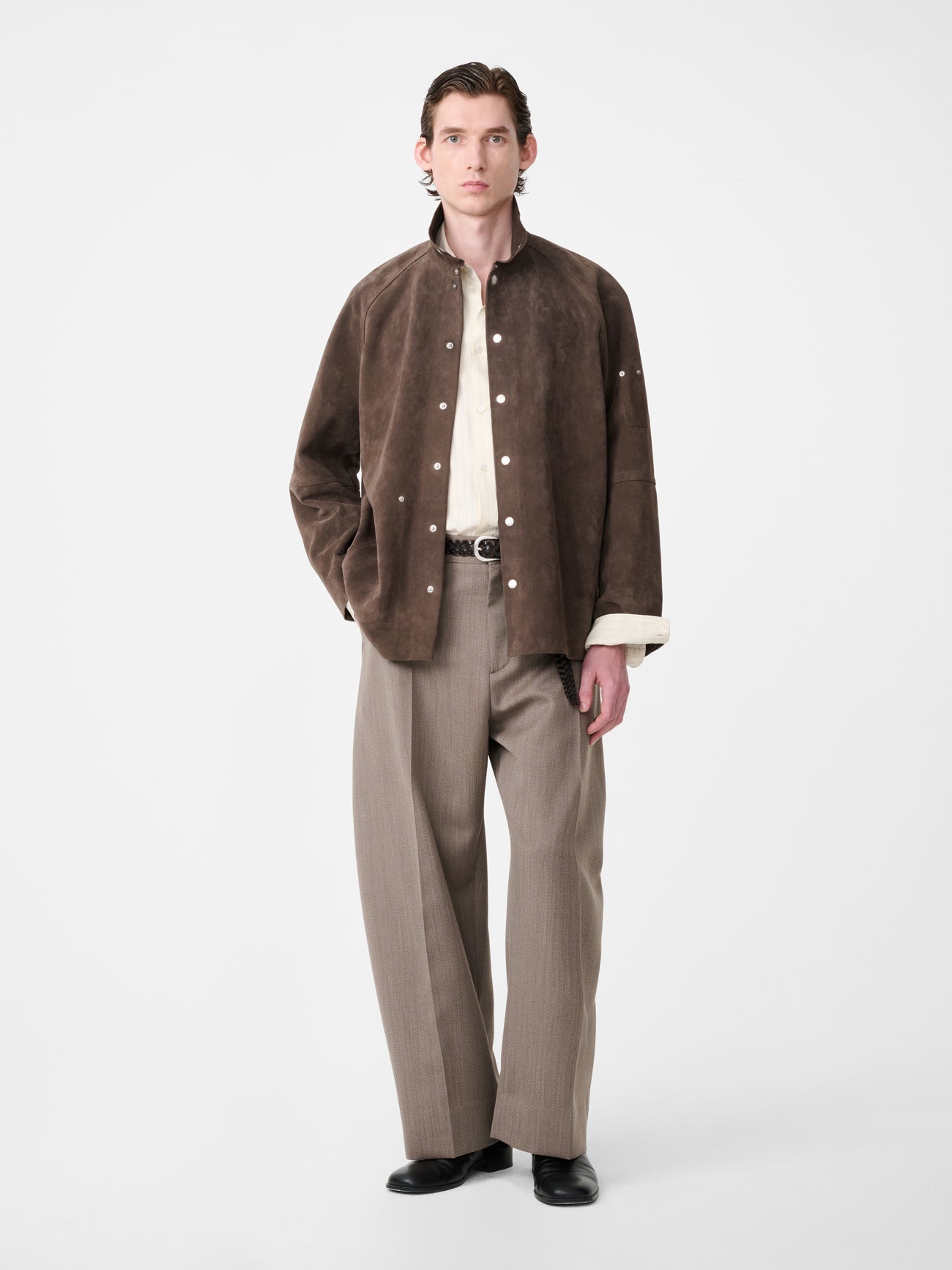 Single Breasted Blazer Charcoal Pinstripe view 4