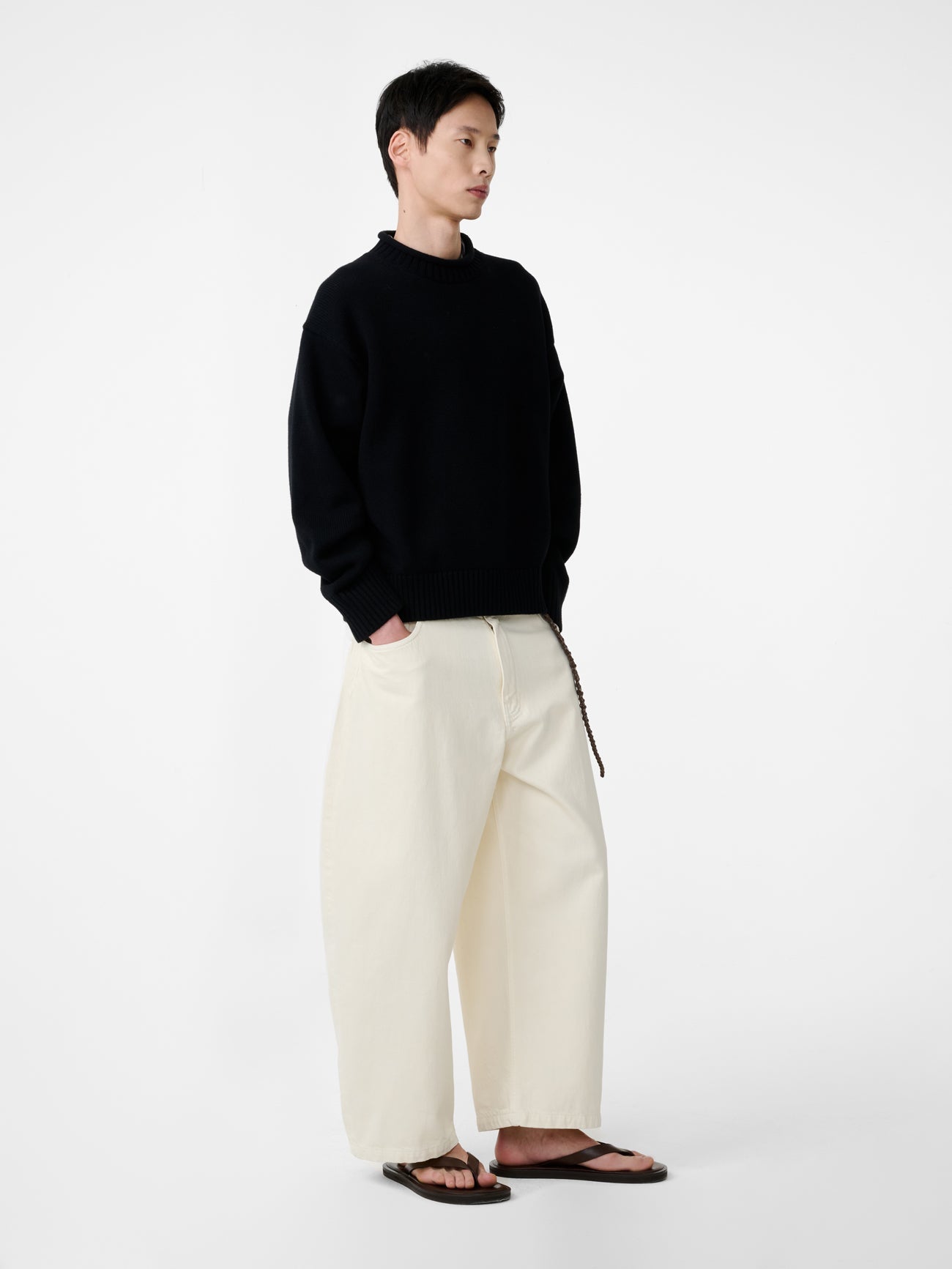 Heavy Knit Cable Jumper Charcoal view 4