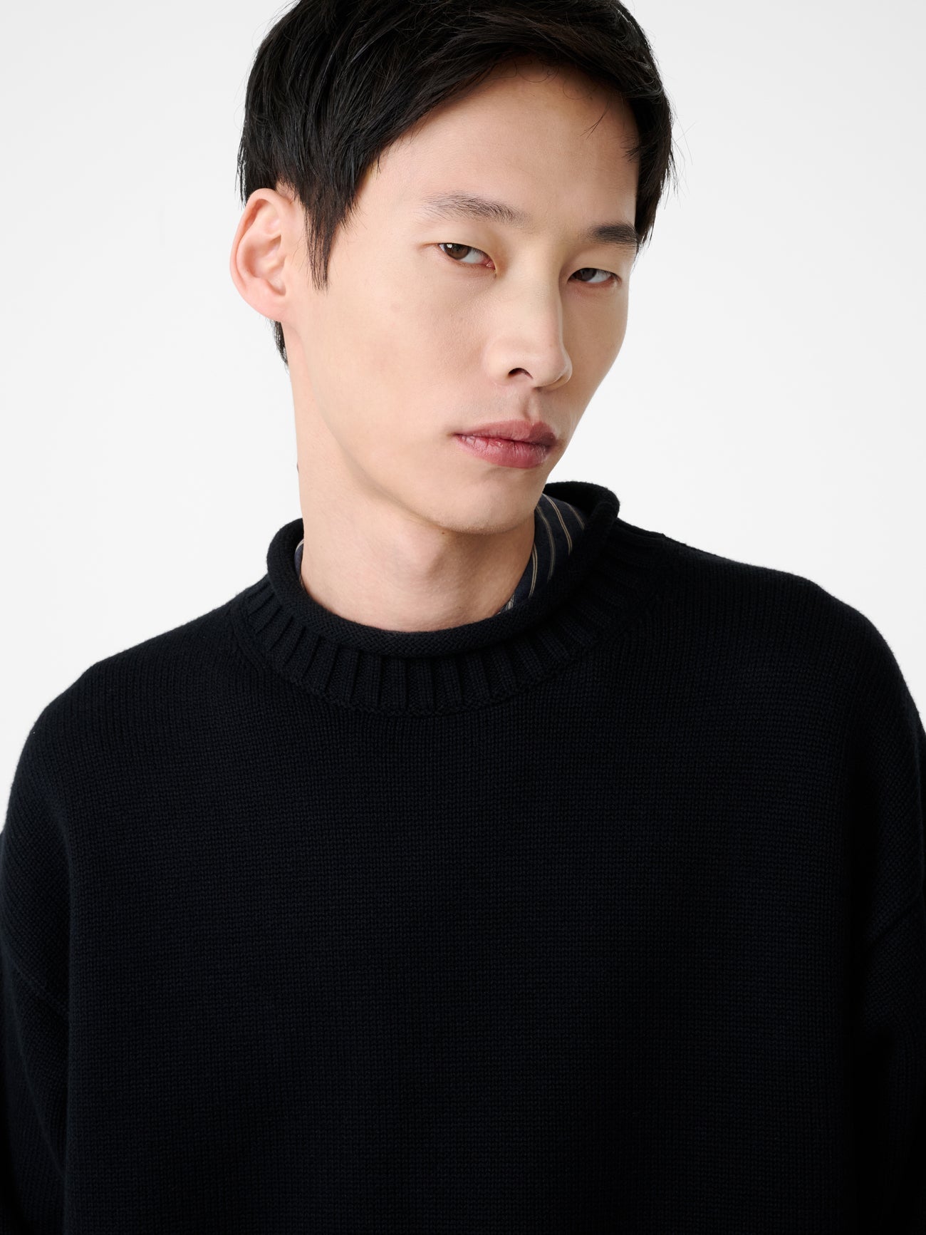 Heavy Knit Cable Jumper Charcoal view 6