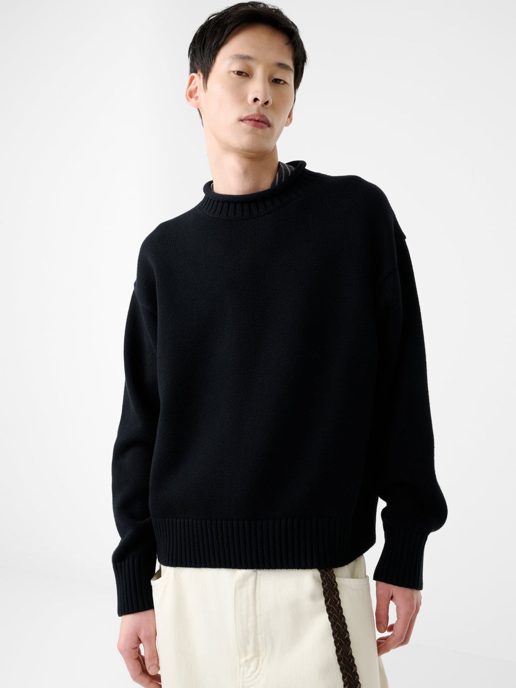 Heavy Knit Cable Jumper Charcoal view 2