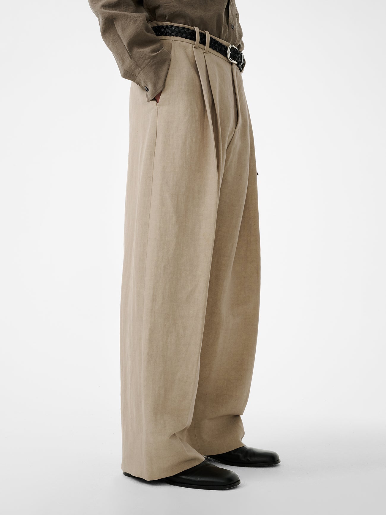 Wide Leg Cotton Trouser Sand view 6