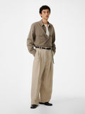 Wide Leg Cotton Trouser Sand view 1