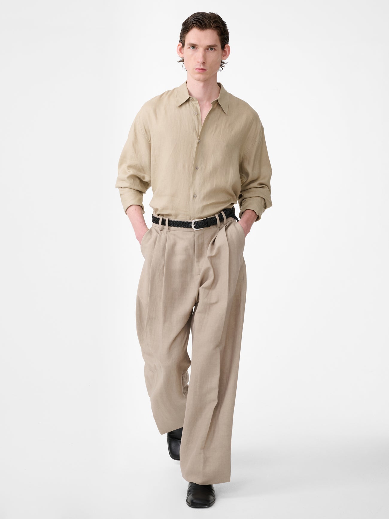 Linen Shirt Driftwood view 1