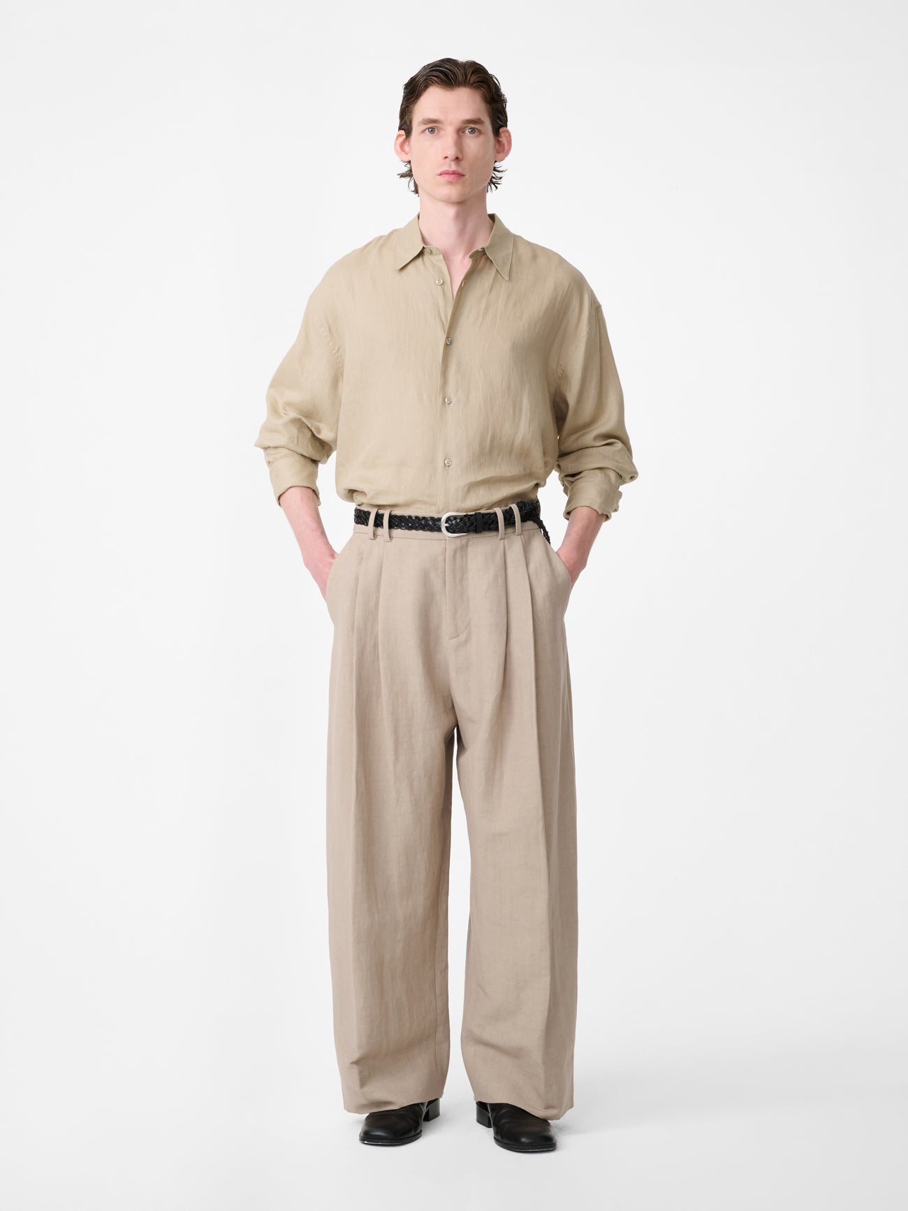 Linen Shirt Driftwood view 4
