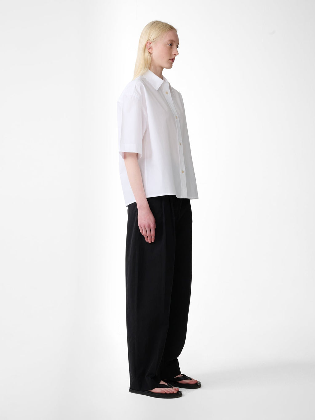Pleated Wool Trouser Black view 2