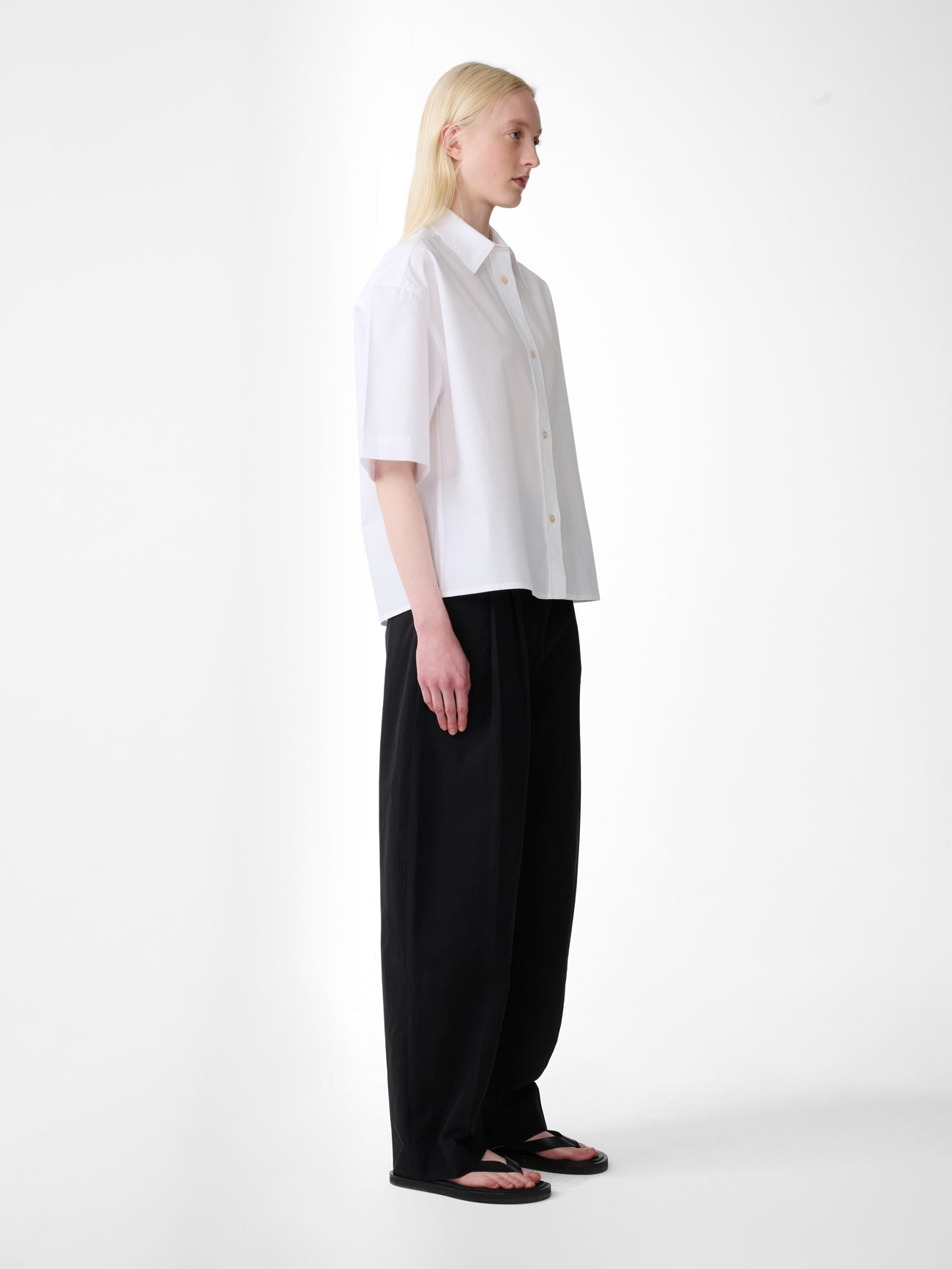 Pleated Wool Trouser Black view 2