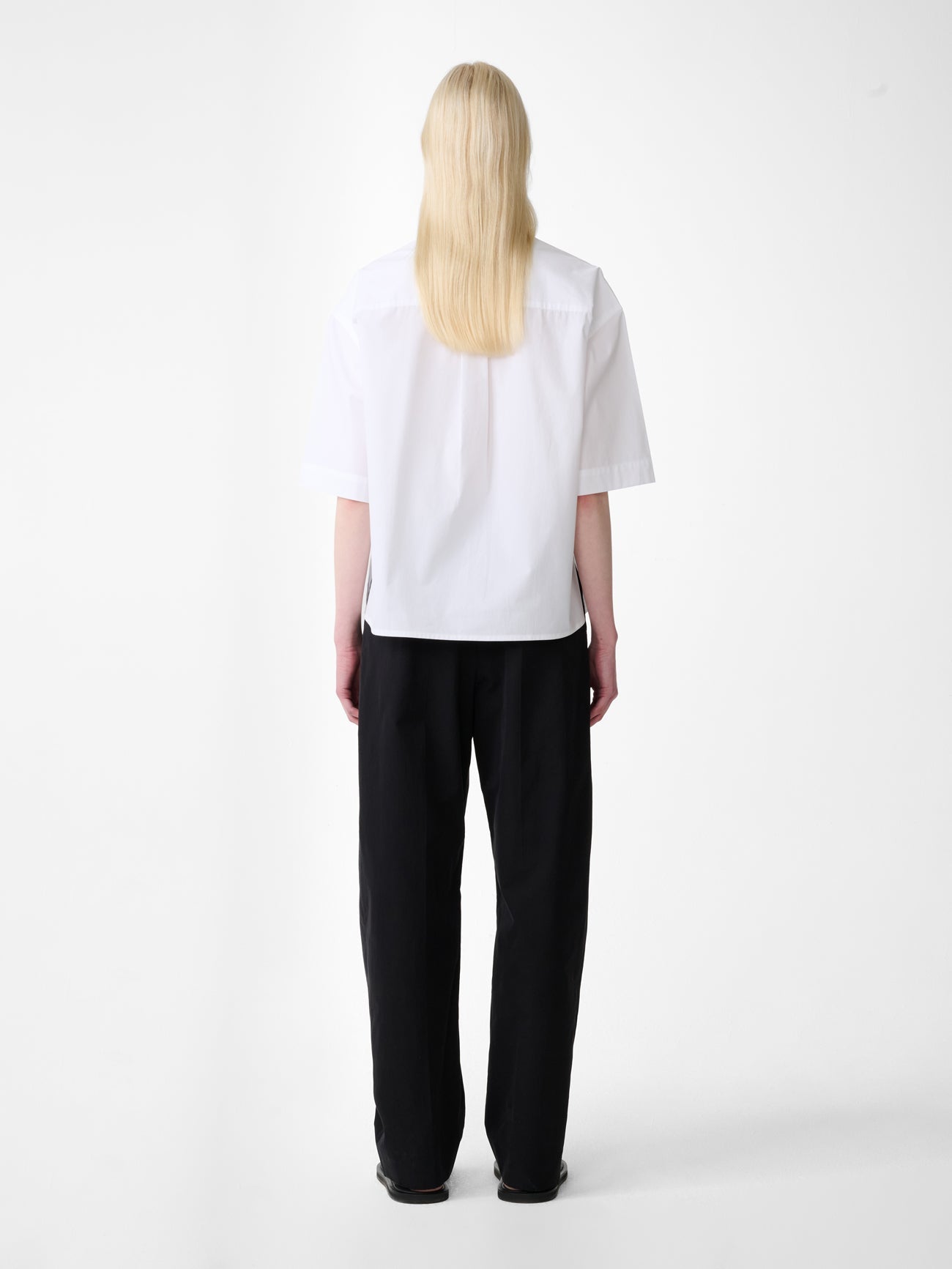 Pleated Wool Trouser Black view 3