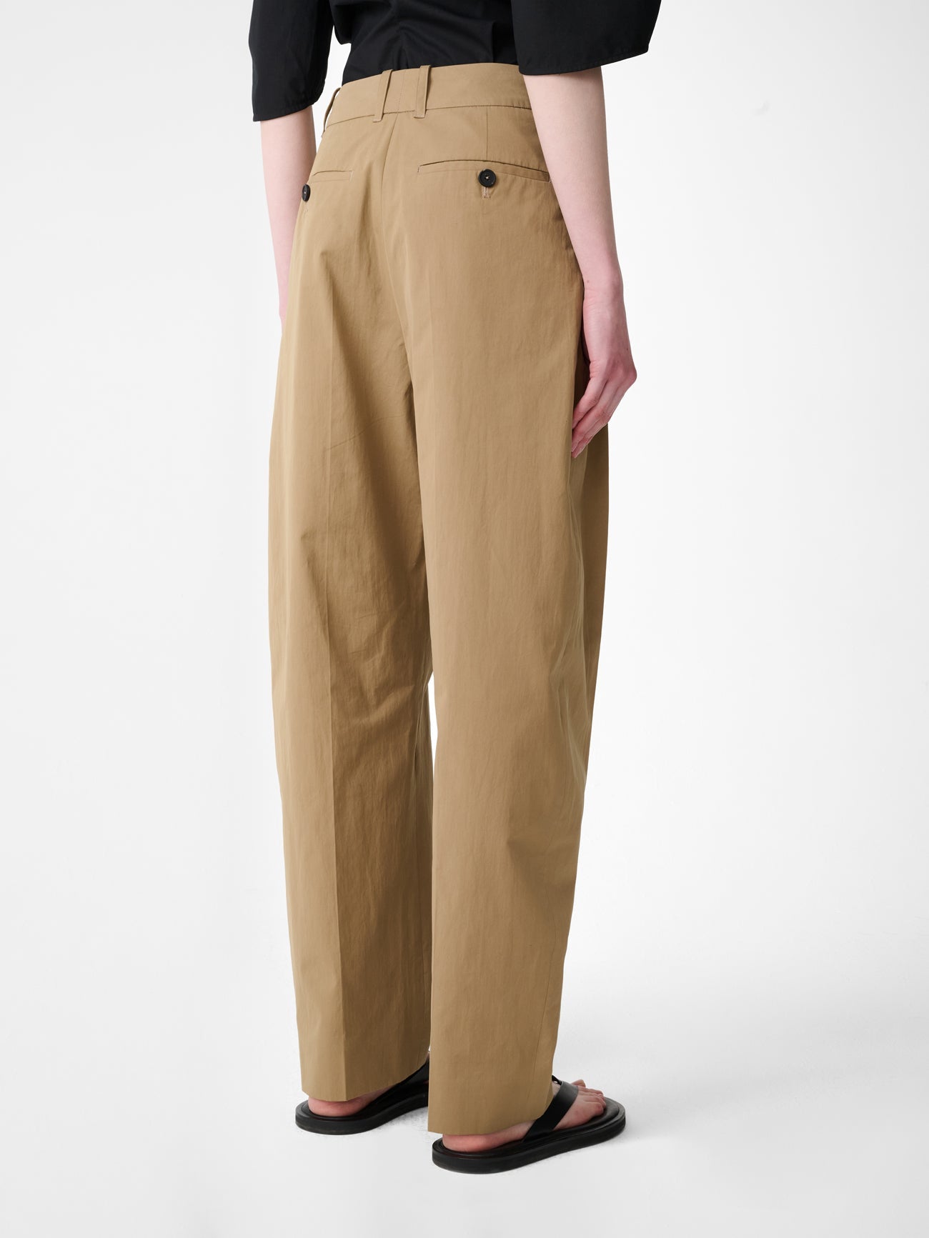 Pleated Wool Trouser Taupe view 6